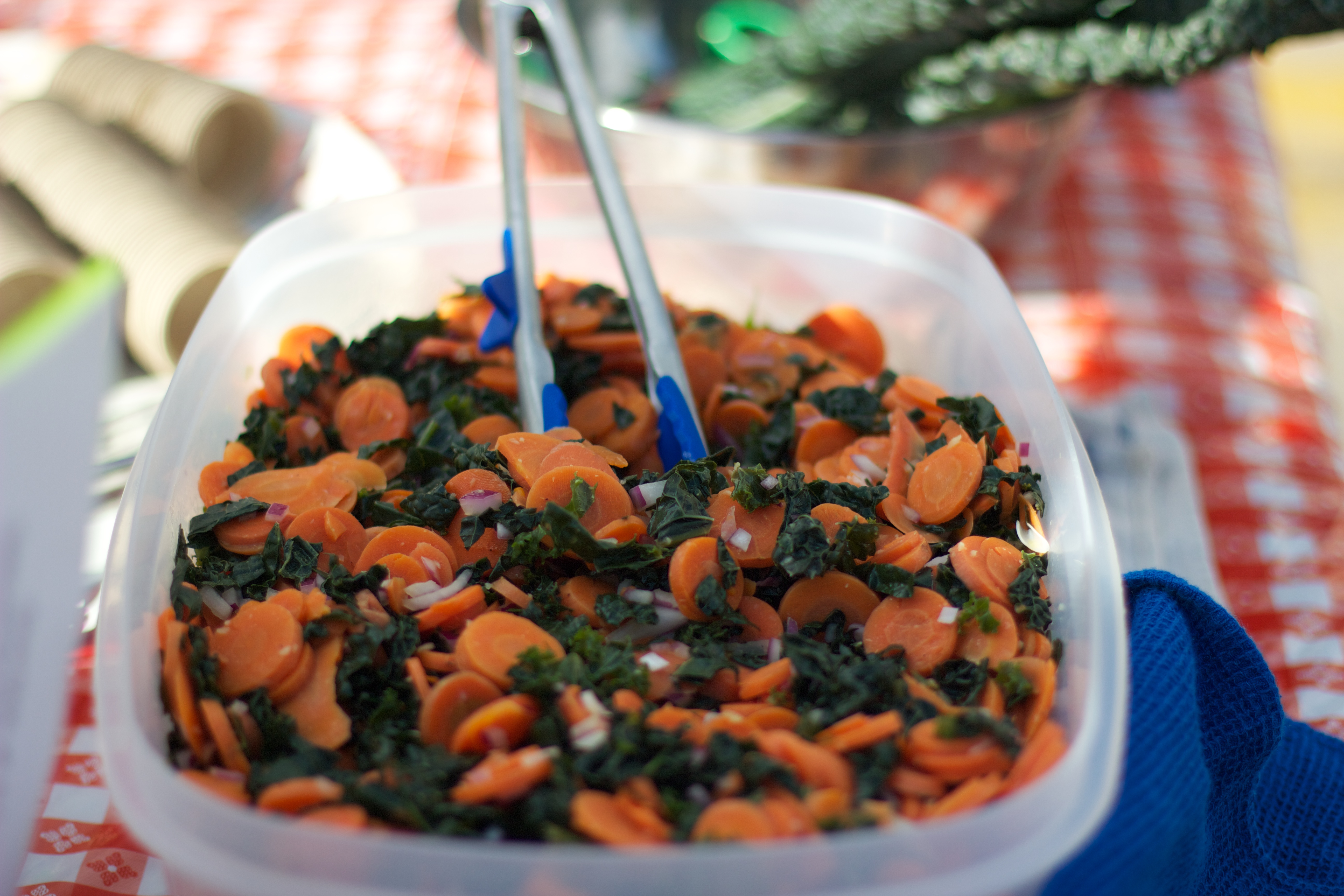 Kale Salad with Orange Ginger Dressing